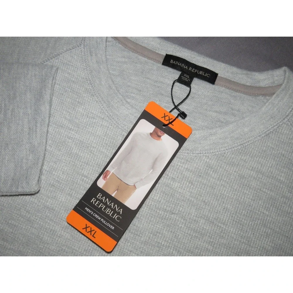 NEW! Banana Republic Gray Knit Pull‎ Over Crew Neck Sweater Men's XXL NWT!